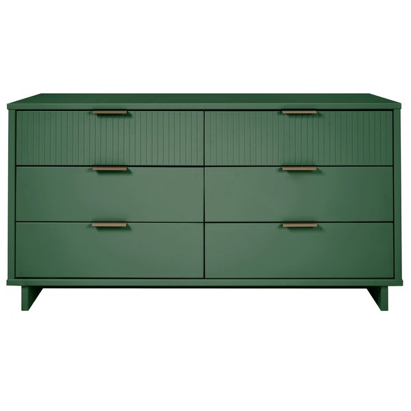 Manhattan Comfort Granville 55.07 Double Wide Dresser in Sage Green DR-5033